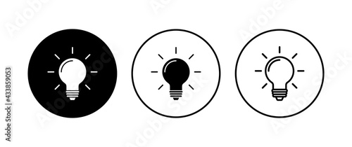 Lamp icon set. Light bulb icon vector. idea symbol.
