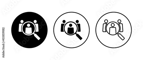 Hiring icon set. Search job vacancy icon. Human resources concept. Recruitment