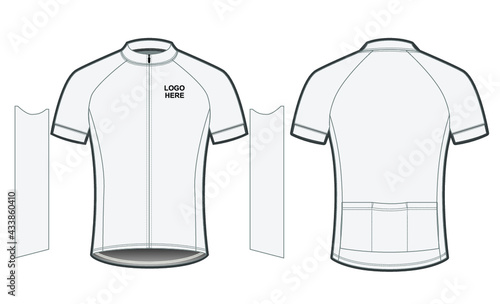 Editable vector file of cycling jersey for use as mock up