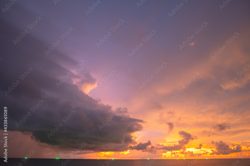 sweet purple sunset landscape Amazing light of nature cloudscape sky..clouds moving in the beautiful sky at sunset..Nature image High quality footage in nature and travel concept.