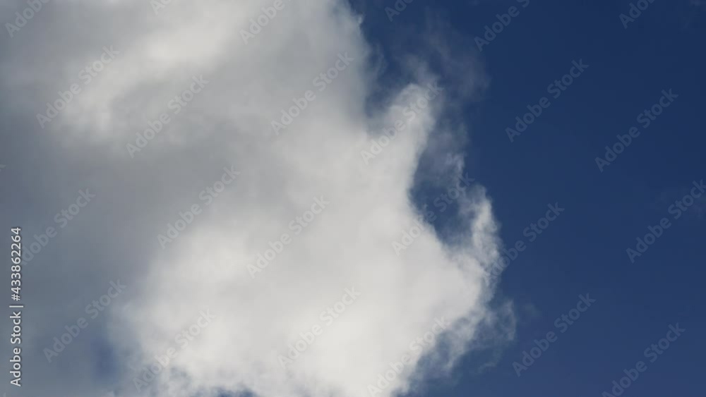 Fluffy White Clouds Moving Through Blue Sky Fluffy White Clouds Moving Through Blue Sky