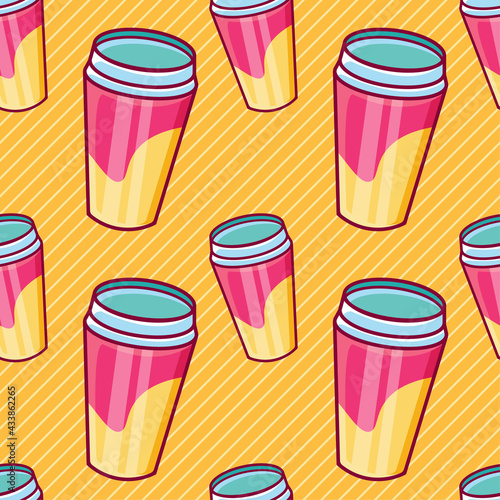 tumbler seamless pattern vector illustration 