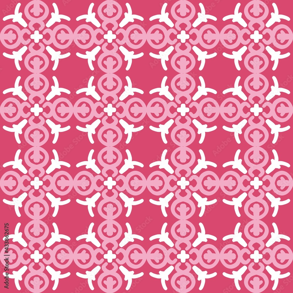 red violet pink pastel mandala art seamless pattern floral creative design background vector illustration