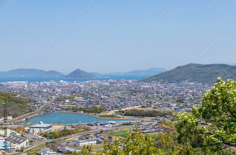 Obraz premium Cityscape of Takamatsu city suburbs , Kagawa, Shikoku, Japan