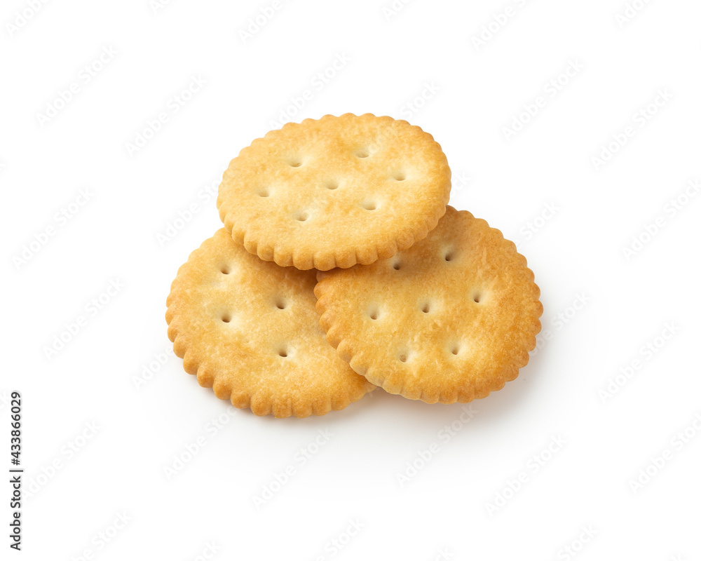 Cracker cookies isolated on white background with clipping path. Cracker cookies isolated on white background with clipping path.