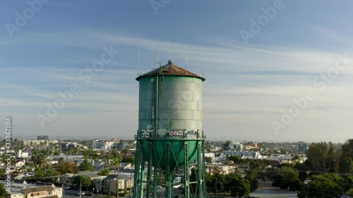 North Park Water Tower above a soccer field in San Diego California Drone footage photo