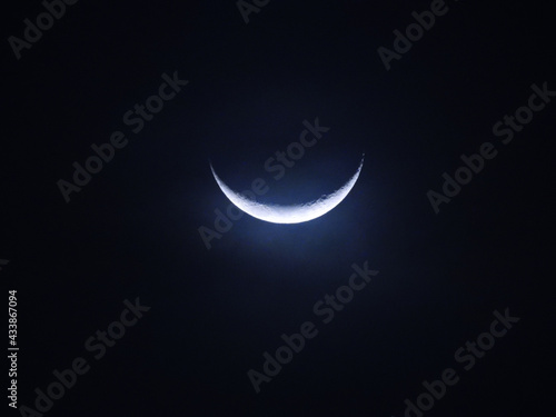 Fotobehang Thirteen percent of waxing crescent moon