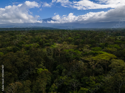 Beautiful aerial view of the tropical rain forest in Costa Rica
