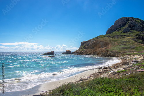 Cuadro en lienzo The rugged hill known as El Morrillo on the Isla Caja de Muertos in the Caribbean Sea off Ponce on the southern coast of Puerto Rico