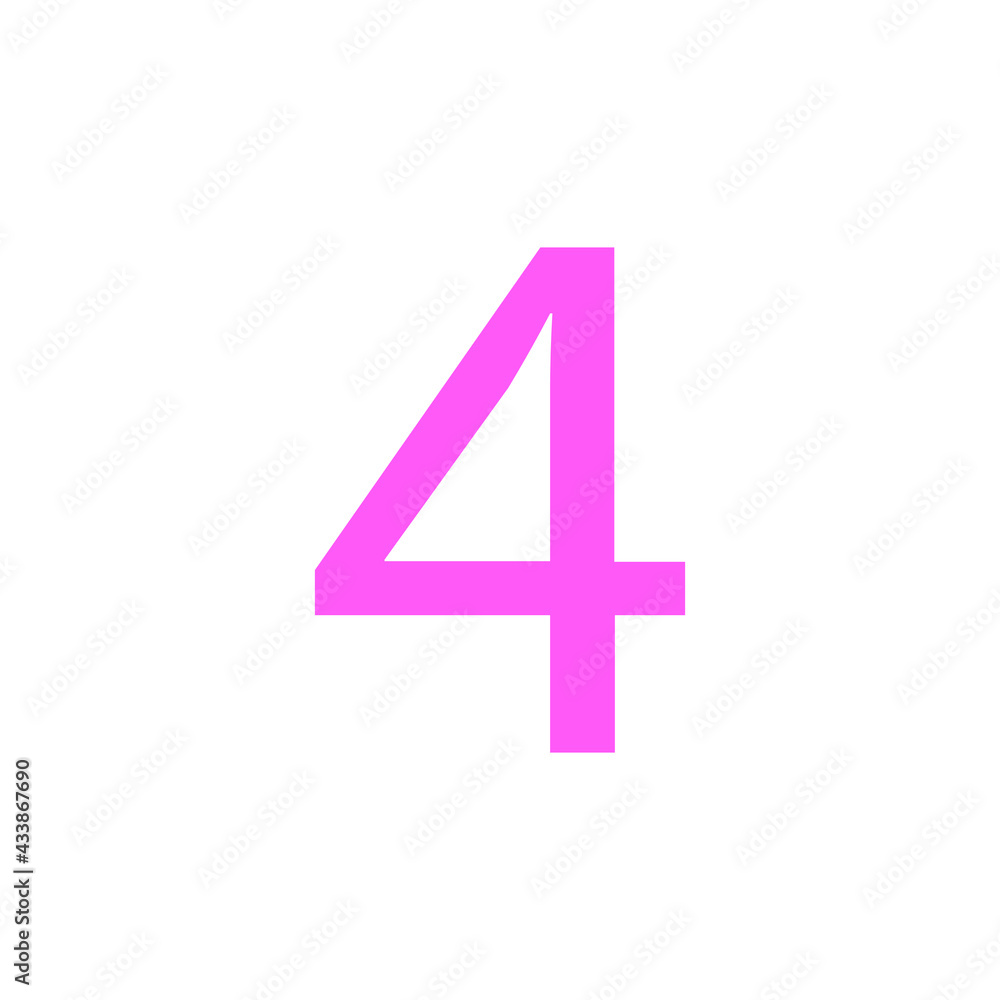 Obraz premium 4 NUMBER SIMPLE CLIP ART VECTOR ILLUSTRATION