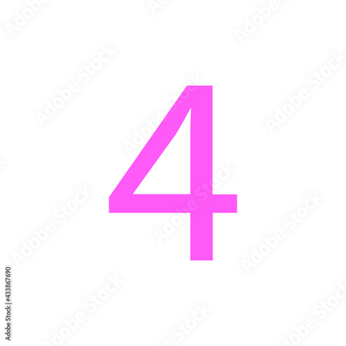 4 NUMBER SIMPLE CLIP ART VECTOR ILLUSTRATION