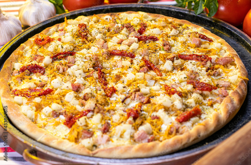 pizza on a table pizza on a table