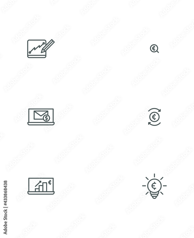 Set of 6 finance icon isolated on white background Set of 6 finance icon isolated on white background