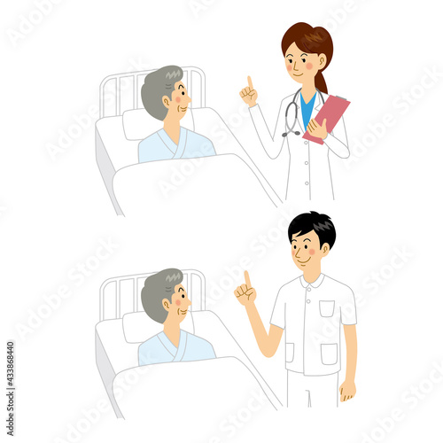 見回りをする女医と看護師