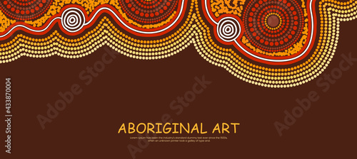 Aboriginal dot art vector banner design