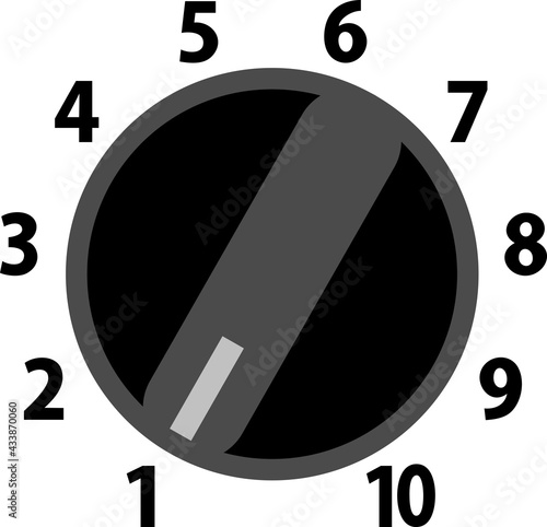 1から10までの数字が付いたダイヤル