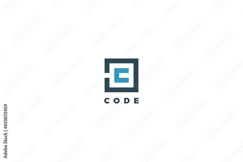 Obraz premium Letter c code block technology logo design