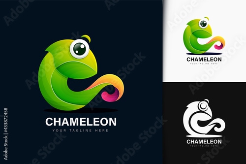 Chameleon logo design with gradient