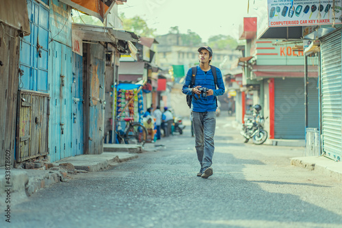 Photography Young photographer taking pictures on the streets of India