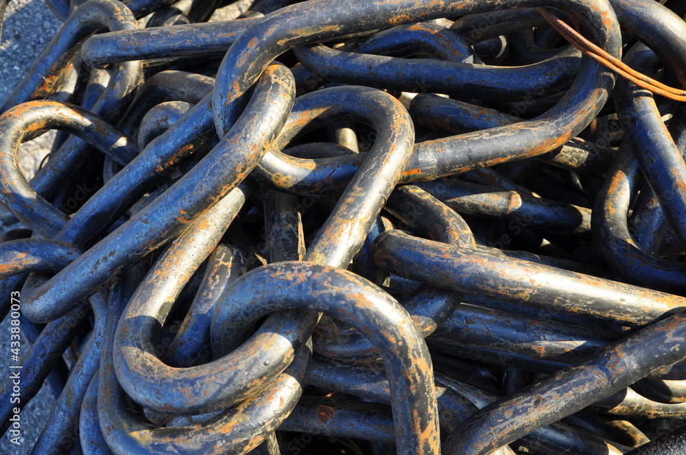 Rusty chain. Close-up photo. Marine equipment. Rusted metallic chains close up. Rusty chain. Close-up photo. Marine equipment. Rusted metallic chains close up.