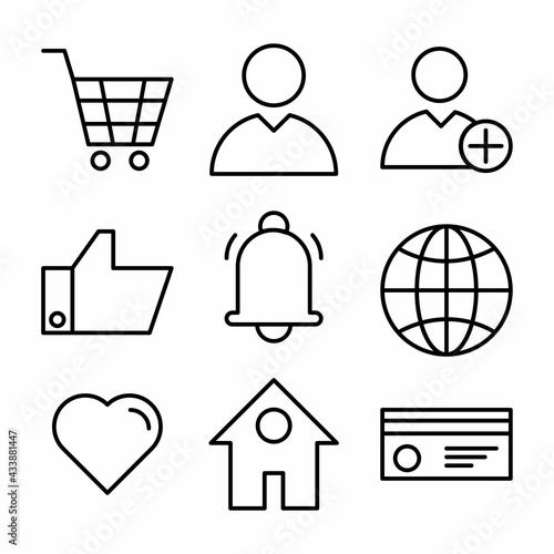 Wallpaper Mural e commerce icon set with line style for presentation and social media Torontodigital.ca