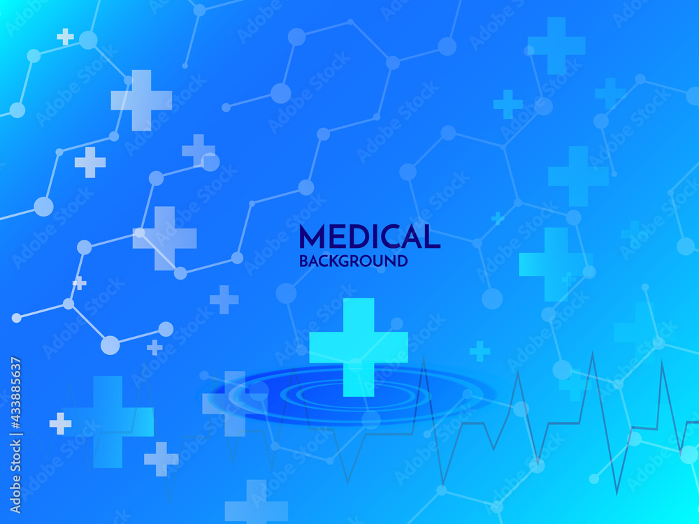 Blue healthcare and medical science background