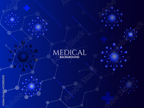 Blue healthcare and medical science background