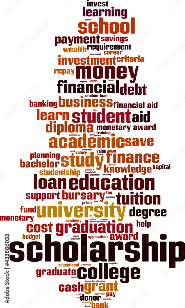 Obraz premium Scholarship word cloud