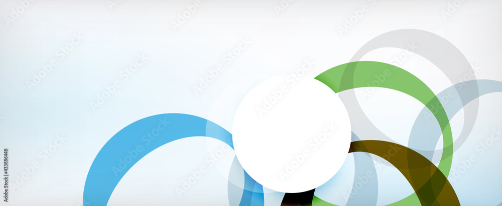 Fototapeta premium Ring geometric shapes, o letter repetition wallpaper. Abstract background for business or technology presentations, internet posters or web brochure covers
