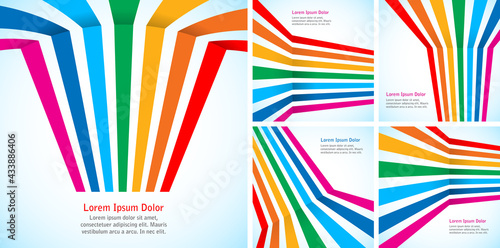 Rainbow stripes on light backgrounds set. Colorful rainbow lines. Gay emblem. Vector illustration. photo