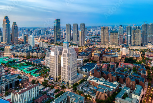 Aerial photography of Tianjin urban architectural landscape