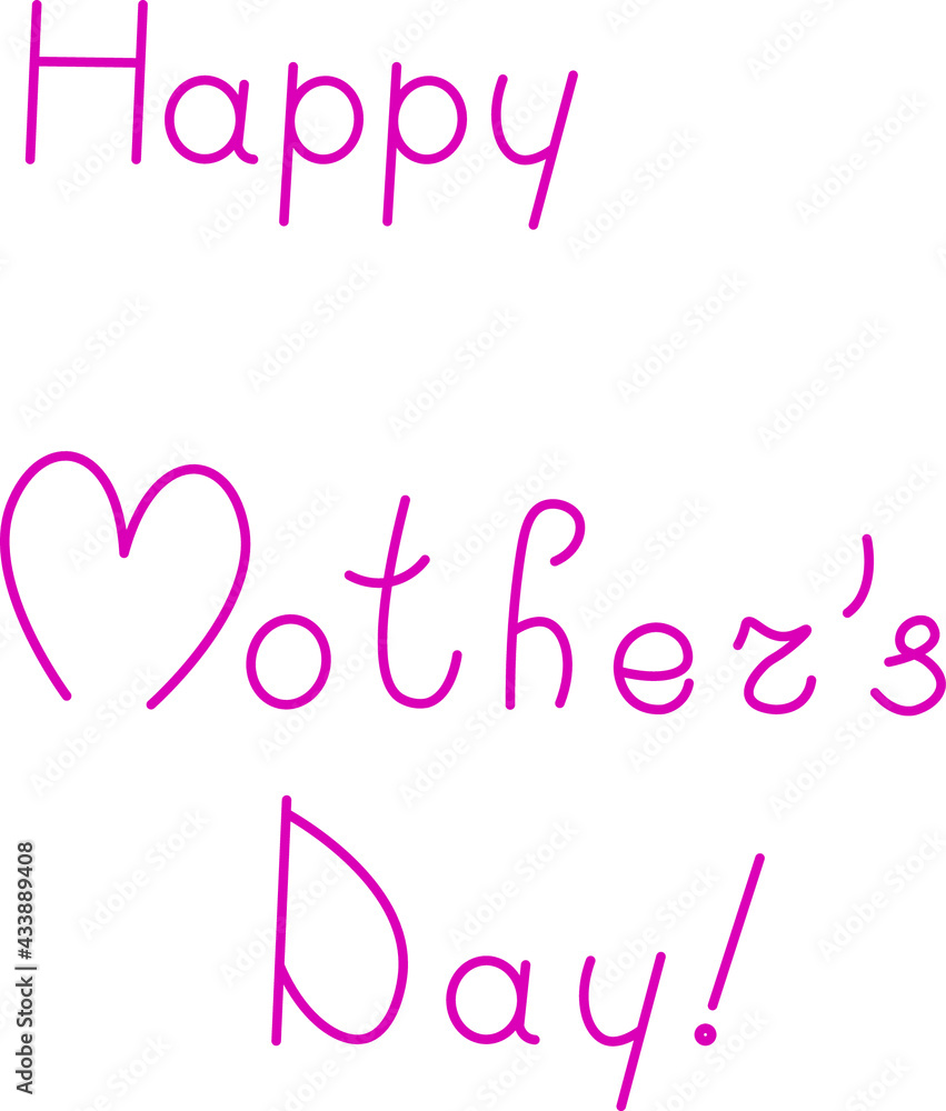 Pink vector hand written banner happy mother's day for greetings and invitations