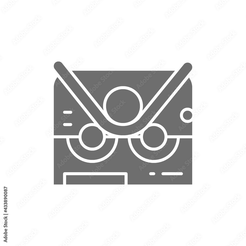 Pipe bending machine, bend machine gray icon. Pipe bending machine, bend machine gray icon.