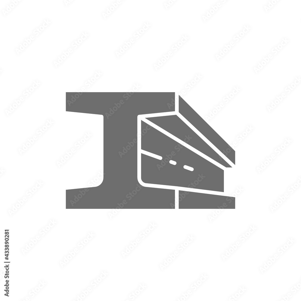 Steel beam product, metallurgy product gray icon. Steel beam product, metallurgy product gray icon.
