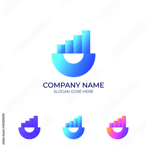 Modern U letter logo । technology u Logo design । up logo