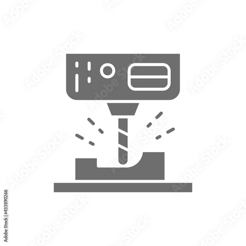 Laser engraving machine, cnc milling machine gray icon.