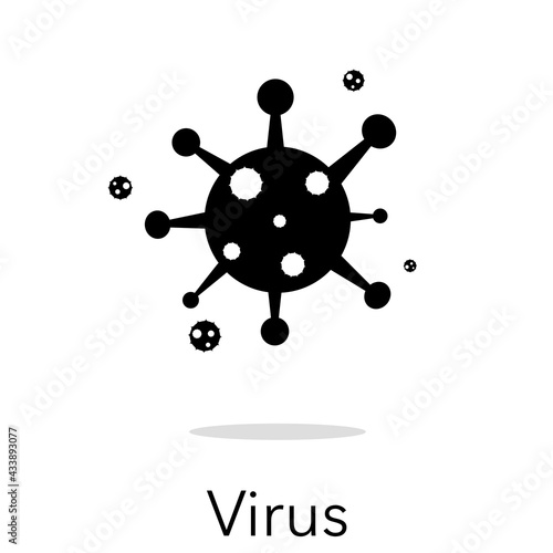 Virus, COVID-19. Vector flat design virus icon, logo COVID. Illustration for content virus, bacteria, COVID-19, corona, infection, viral, dirty, pandemic, fever, art, iconic, logo, icon