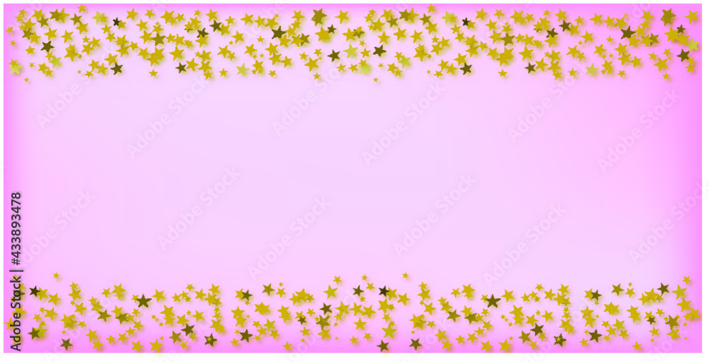 Frame with gold stars, pink background , horizontal, gradient color Frame with gold stars, pink background , horizontal, gradient color