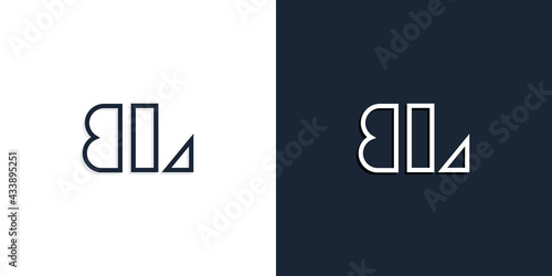 Abstract line art initial letters BL logo.