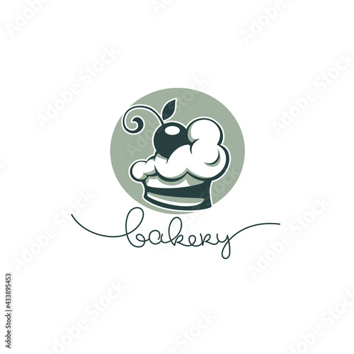 bakery, pastry, confectionery, cake, dessert, sweets shop, vector logo template