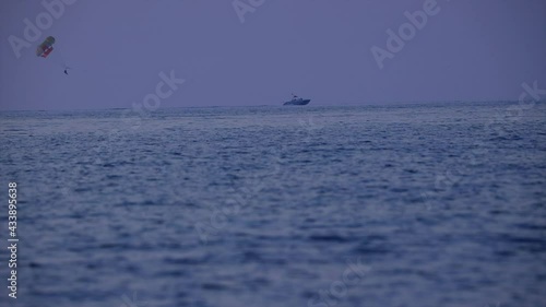 Cruising through sea on fishermans boat