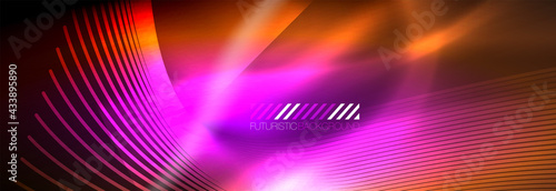 Neon dynamic beams vector abstract wallpaper background. Wallpaper background, design templates for business or technology presentations, internet posters or web brochure covers