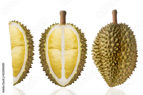 Durian is the king of fruits isolate on white background.