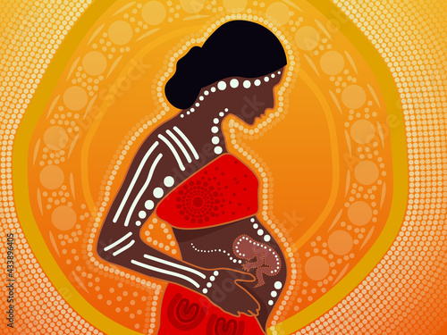 Aboriginal pregnant woman art