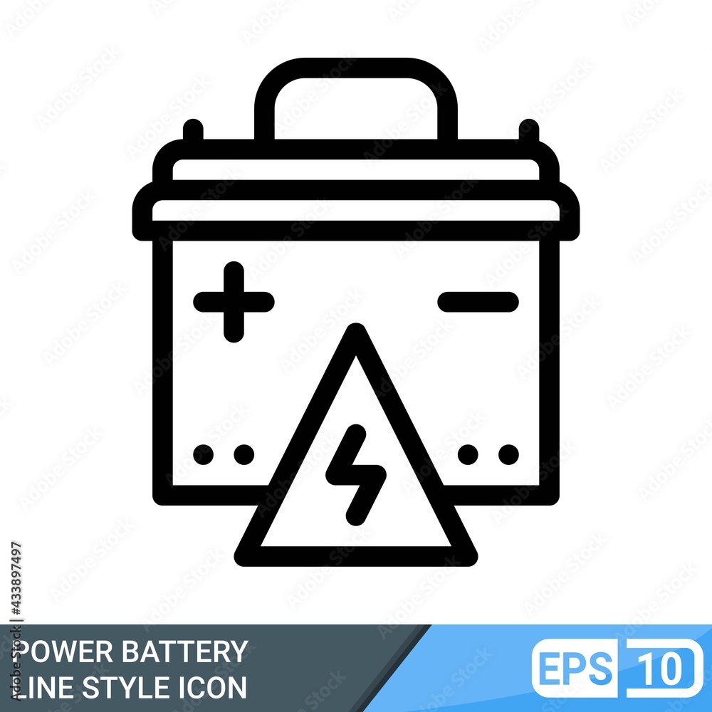 power battery icon in line style. vector illustration isolated on white background. color can be edit. EPS 10 power battery icon in line style. vector illustration isolated on white background. color can be edit. EPS 10
