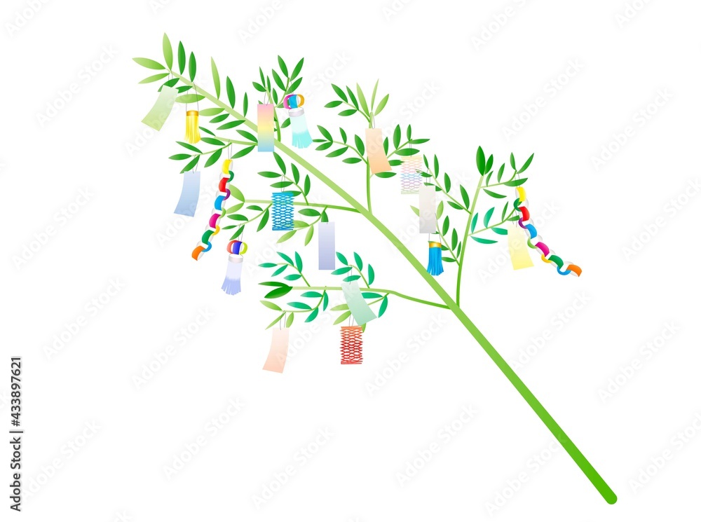 七夕の笹と短冊のベクターイラスト Stock Vector Adobe Stock 七夕の笹と短冊のベクターイラスト Stock Vector Adobe Stock