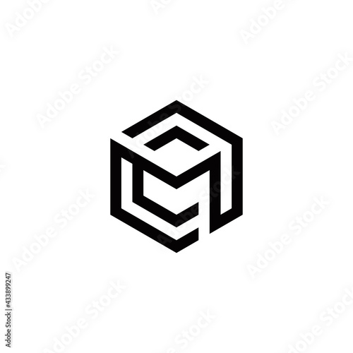 c m cm mc initial logo design vector template