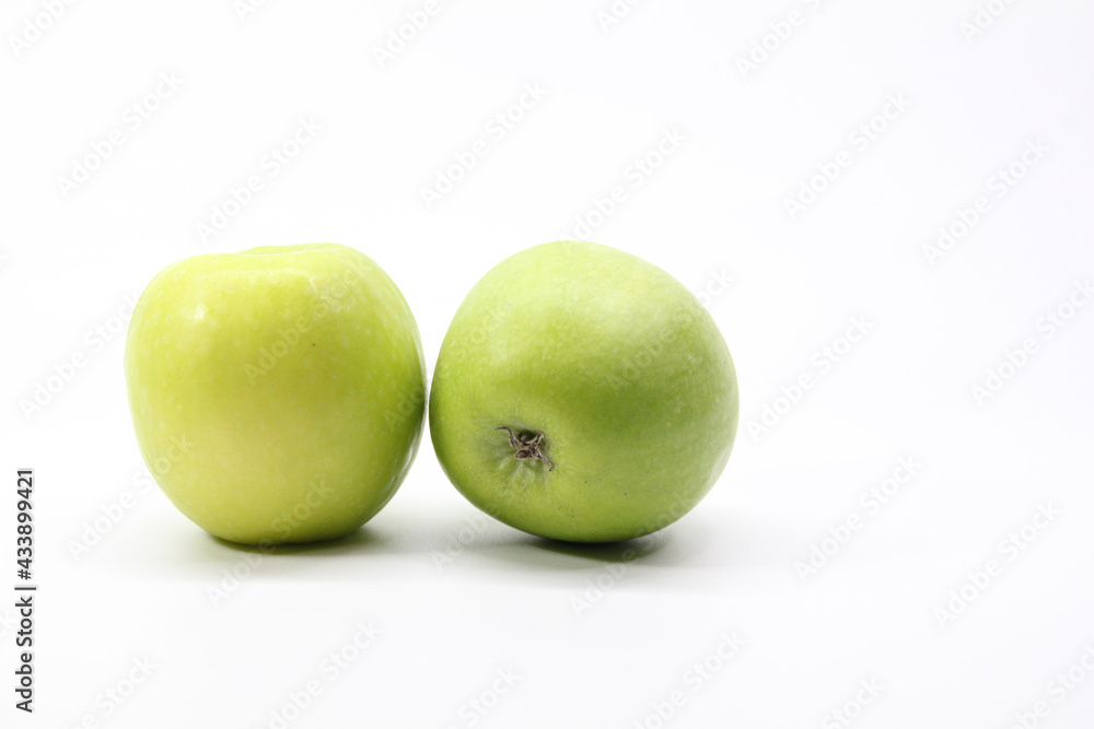 Two Green Apple. Fresh organic apple isolated on white background. Apple with clipping path. High End Retouching Two Green Apple. Fresh organic apple isolated on white background. Apple with clipping path. High End Retouching