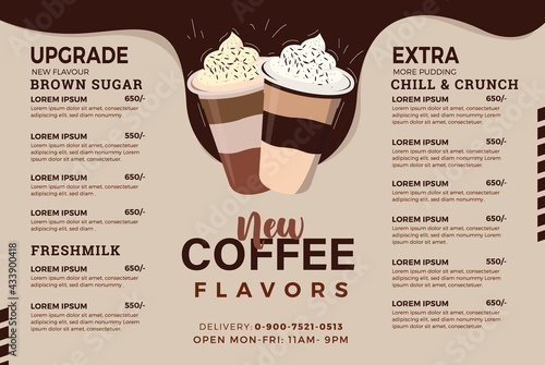 Coffee shop trifold menu card design