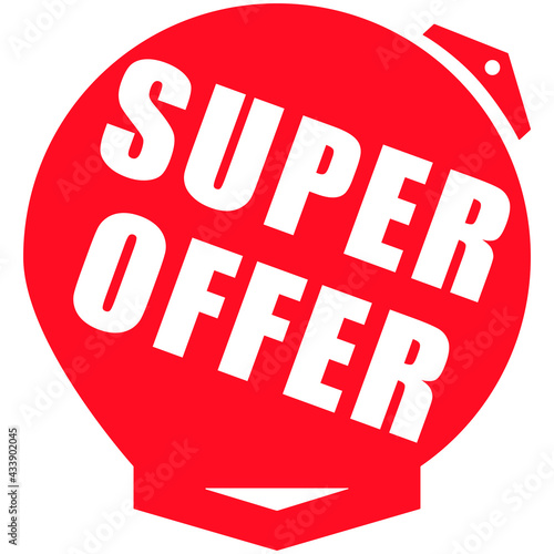 RED BANNER ILUSTRATION WHEEL ARROW SUPER OFFER